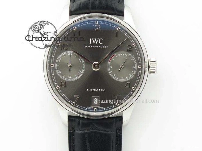 MIROTIME 0501 Portuguese Tourbillon IW5463 RG ZF Best Edition White Dial on Brown Leather Strap Stylish 7174